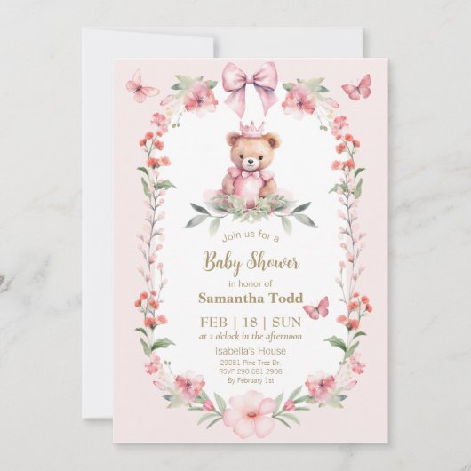 Fleurs et Papillons : Invitation de Bienvenue pour (Devant)