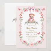 Fleurs et Papillons : Invitation de Bienvenue pour (Devant / Derrière)