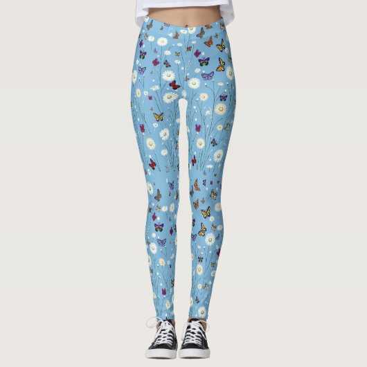 Fleurs et papillons leggings (Devant)