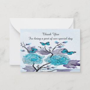 Fleurs Et Papillons Merci Cartes