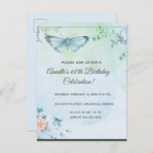 Fleurs et papillons modifiables Invitation d'anniv (Devant / Derrière)