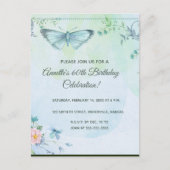Fleurs et papillons modifiables Invitation d'anniv (Devant)
