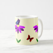 Fleurs et papillons Mug (Devant droit)