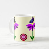 Fleurs et papillons Mug (Devant gauche)