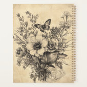 Fleurs et papillons rustiques - Papier vieilli (12 (Dos)