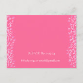 Fleurs et perles roses faire-part de mariage (Dos)