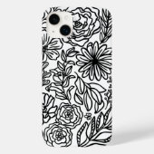 Fleurs et plus en noir Coque-Mate coque iphone (Verso)