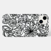 Fleurs et plus en noir Coque-Mate coque iphone (Verso (horizontal))