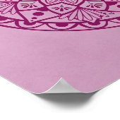 Fleurs et points Mandala - Impression rose Fuschia (Coin)