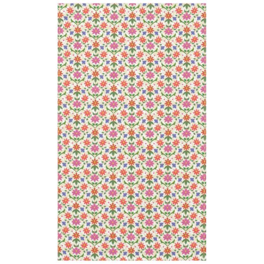 Fleurs et Pois chics sur nappes écrues (Devant)