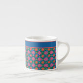Fleurs et Polkas Rangoli sur Mug Espresso Bleu (Droite)
