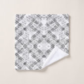 Fleurs et rayures monochromes chic (Gant de toilette)