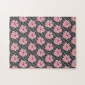 Fleurs Et Rayures Roses Puzzle (Horizontal)