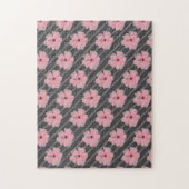 Fleurs Et Rayures Roses Puzzle (Vertical)