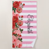 Fleurs et serviette de plage personnalisées de (Devant)