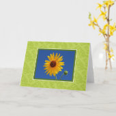 Fleurs et tournesol vide de jaune de carte de note (Fleur jaune)