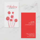 FLEURS ÉTRANGES Carte de visite BLANC/ROUGE (Devant / Derrière)