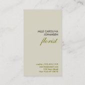 FLEURS ÉTRANGES Carte de visite TAN/GRAY (Dos)