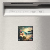 Fleurs exotiques hawaïennes, aimant océan et plage (In Situ (Lave-vaisselle))