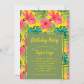 Fleurs exotiques Invitations de fête d'anniversair (Devant)