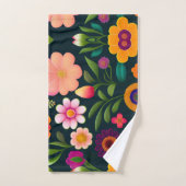 Fleurs exotiques Motif coloré (Serviette à main)