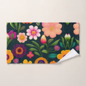 Fleurs exotiques Motif coloré (Serviette à main)