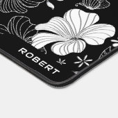 Fleurs exotiques noires, blanches et blanches moti (Coin)