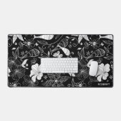 Fleurs exotiques noires, blanches et blanches moti (Clavier et souris)