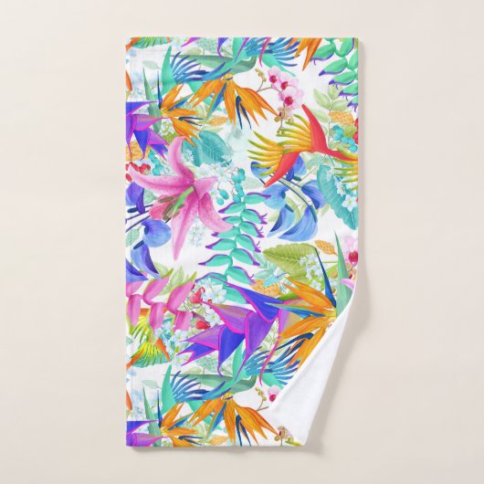 Fleurs exotiques tropicales (Serviette à main)
