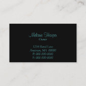 Fleurs exquises Carte de visite, Turquoise (Dos)