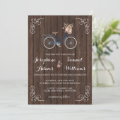 Fleurs Faire-part de mariage en bois de bicyclette (Debout devant)