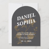 Fleurs faire-part de mariage rétro (Devant)