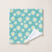 Fleurs Faisées Sur Un Bleu (Gant de toilette)