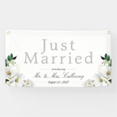 Fleurs fantaisie Juste Marié Bannière de voiture (Horizontal)