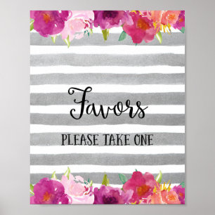 Fleurs Faveurs Poster Mariage Imprimer