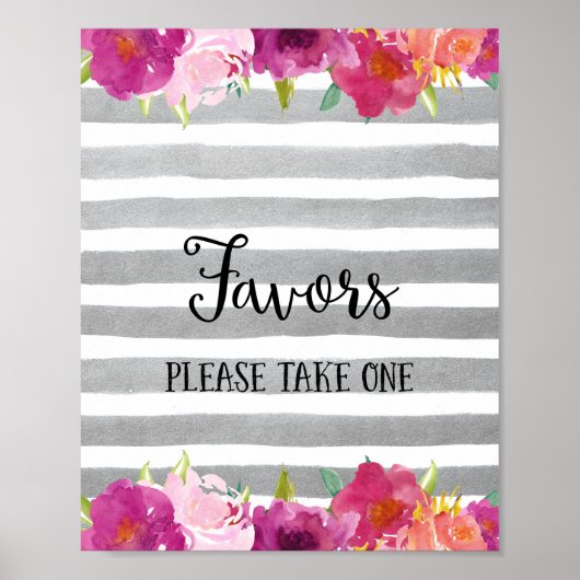 Fleurs Faveurs Poster Mariage Imprimer (Devant)