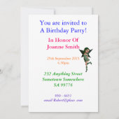 Fleurs fées 10e invitation de fête d'anniversaire (Dos)