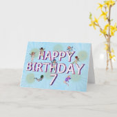 Fleurs fées 7e anniversaire carte (Fleur jaune)