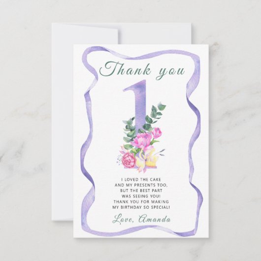 Fleurs fête d'anniversaire merci (Devant)