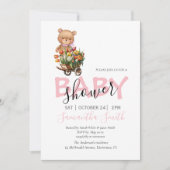 fleurs fille en peluche invitation (Devant)