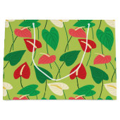 Fleurs flamingo colorées motif sac cadeau moyen (Devant)