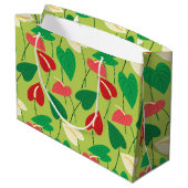 Fleurs flamingo colorées motif sac cadeau moyen (Dos Angle)