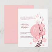 Fleurs Fleuris Papillons Faire-Part de Mariage 2 (Devant / Derrière)