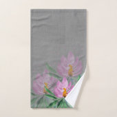 Fleurs Fleurissent Lilas Rose Aquarelle Monogramme (Serviette à main)