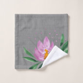 Fleurs Fleurissent Lilas Rose Aquarelle Monogramme (Gant de toilette)