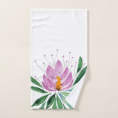 Fleurs Fleurissent Violet Lotus Art Aquarelle (Serviette à main)