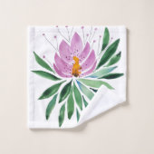 Fleurs Fleurissent Violet Lotus Art Aquarelle (Gant de toilette)