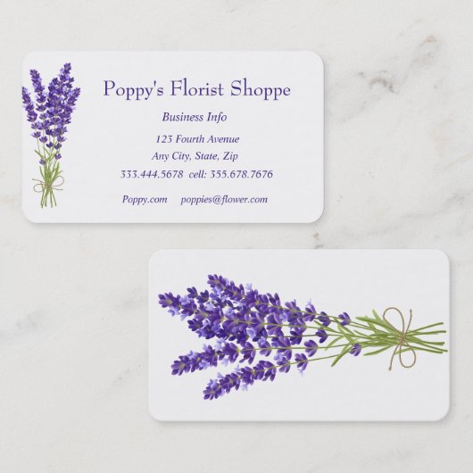 Fleurs fleuristes Lavender Plantes Boutique Carte  (Devant / Derrière)
