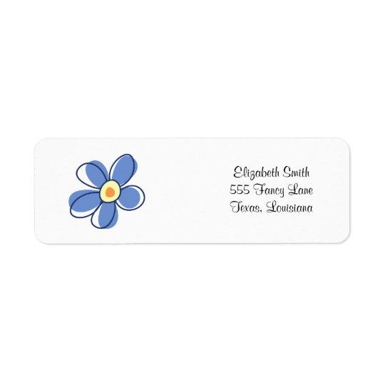 Fleurs, fleurs, fleurs, pétales - jaune bleu étiquette d’adresse retour