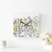 Fleurs Fleurs sauvages botaniques Horloge murale d (Maison)